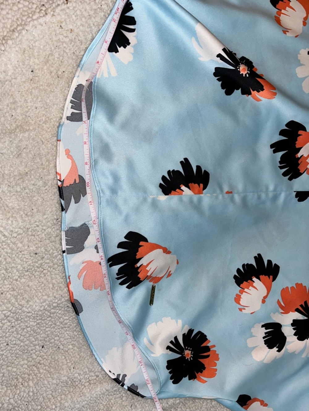 Light Blue Floral Satin Blouse - Marc New York (Andrew Marc) Brand Wmns Size M - Picture 8 of 11